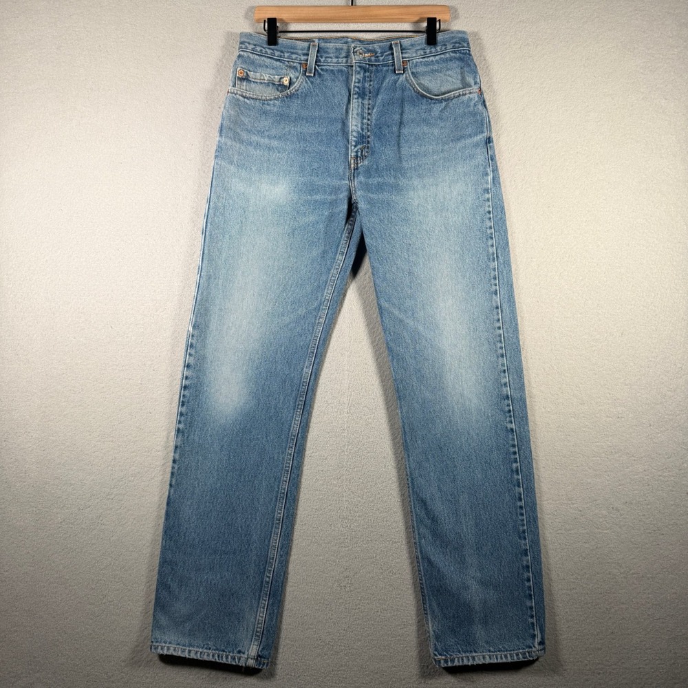 Levis 505 Regular Fit Straight Leg Jeans Mens 34x32 Blue Denim 00505-0216 1999